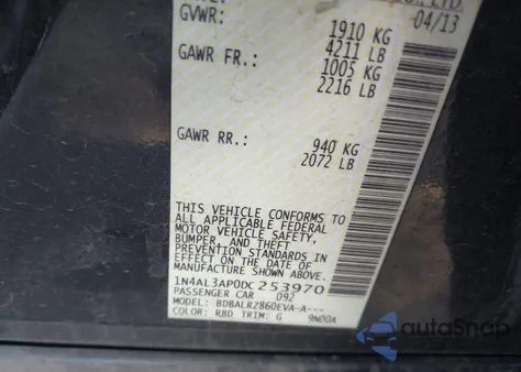 2013 Nissan Altima 2.5 S from USA, damaged, VIN 1N4AL3AP0DC253970